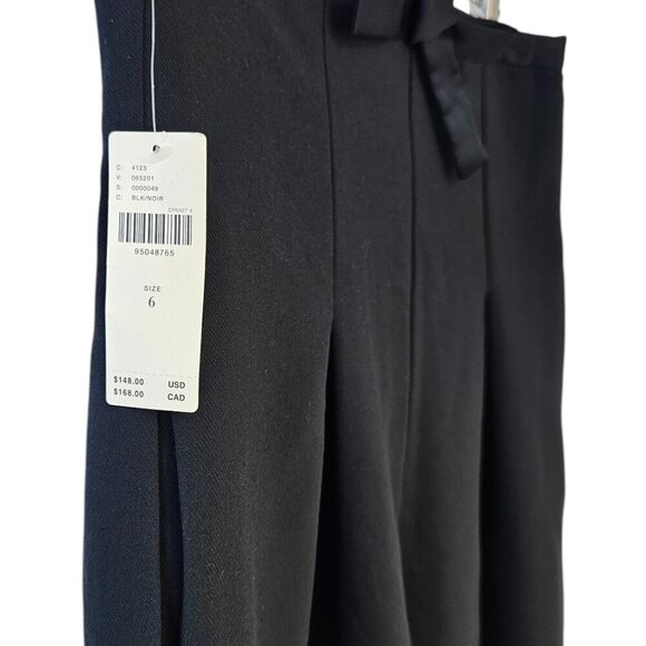 Anthropologie Corset Bow Pleated Wide-Leg Trousers, Black, High Rise, Size 6 - Picture 11 of 11